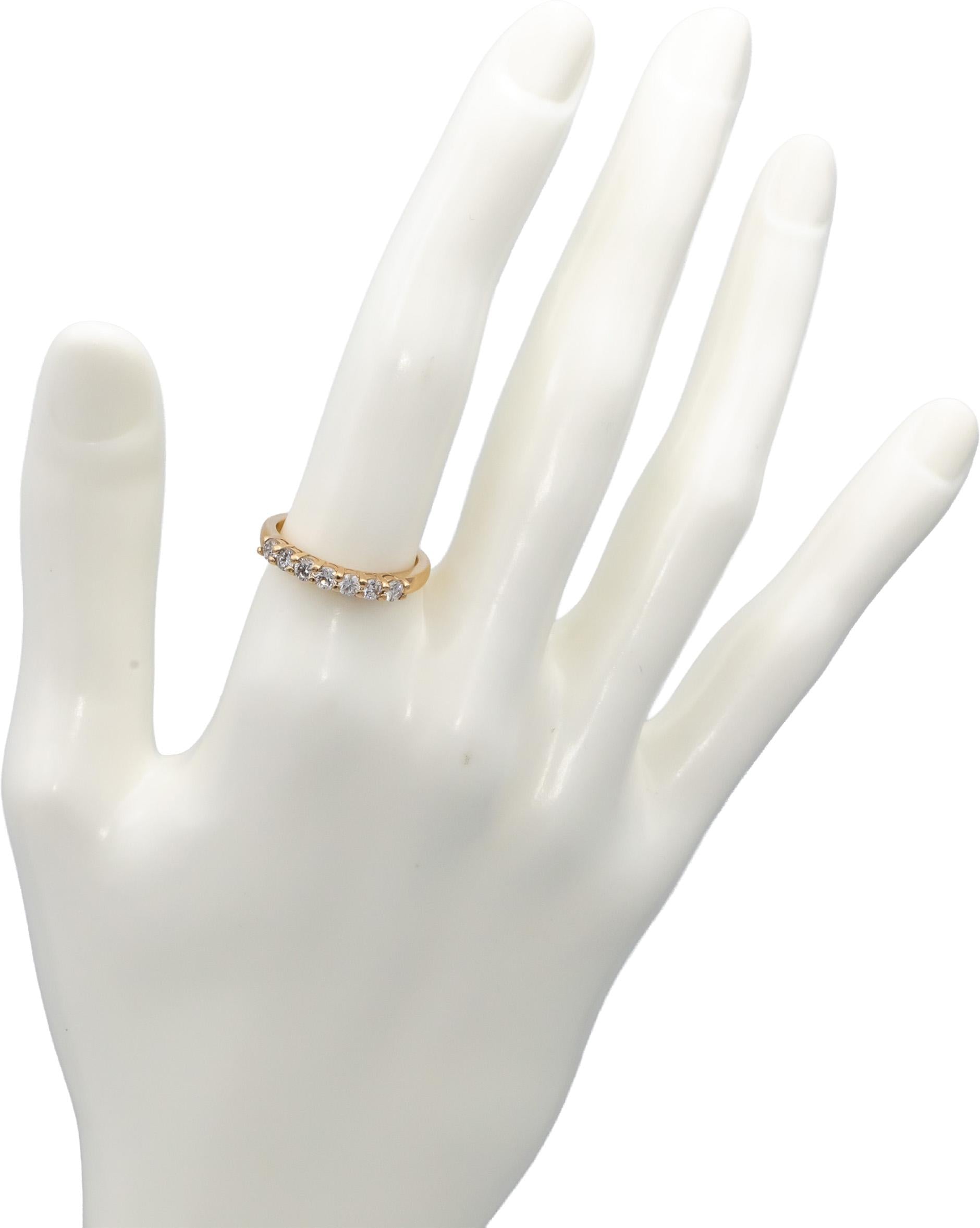 10k Yellow Gold Round Diamond Band Ring 0.51CT Size 6.25