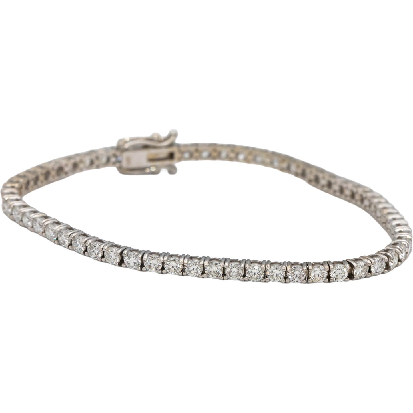 14k White Gold VS Round Diamond Tennis Bracelet 4.82CT