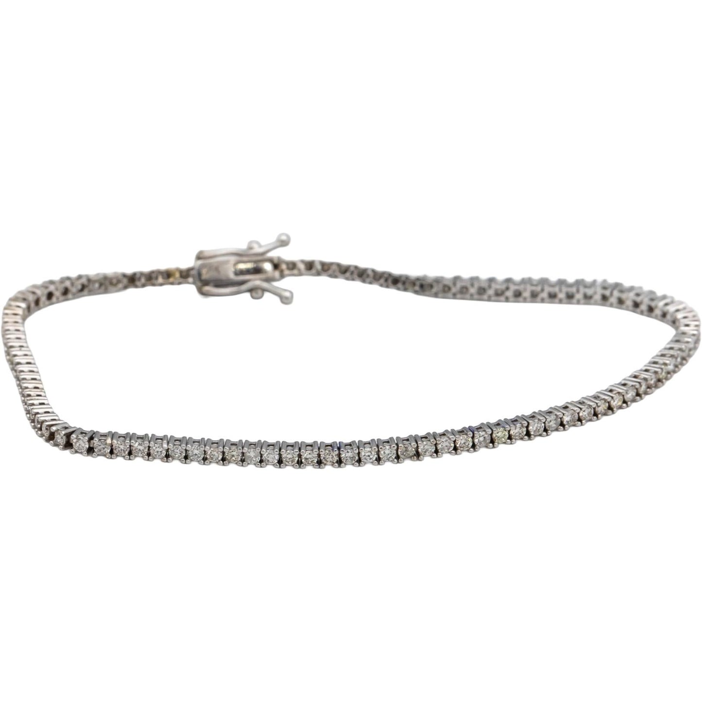 14k White Gold Round Diamond Tennis Bracelet 1.72CT