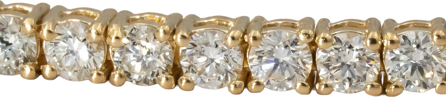 14k Yellow Gold VS Round Diamond Tennis Bracelet 4.56CT