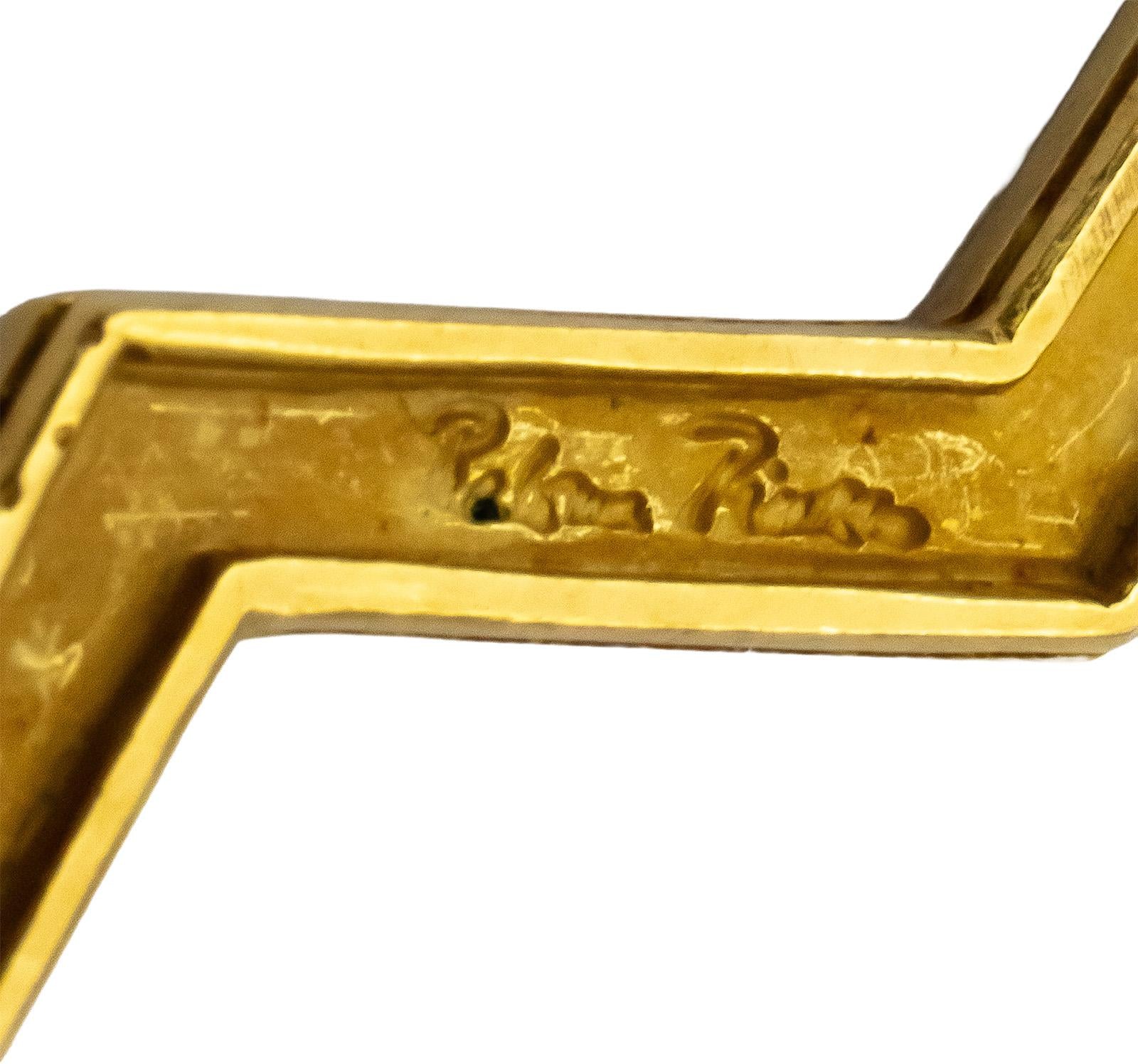 TIFFANY & CO. Vintage 18k Yellow Gold Paloma Picasso Zig Zag Stud Earrings