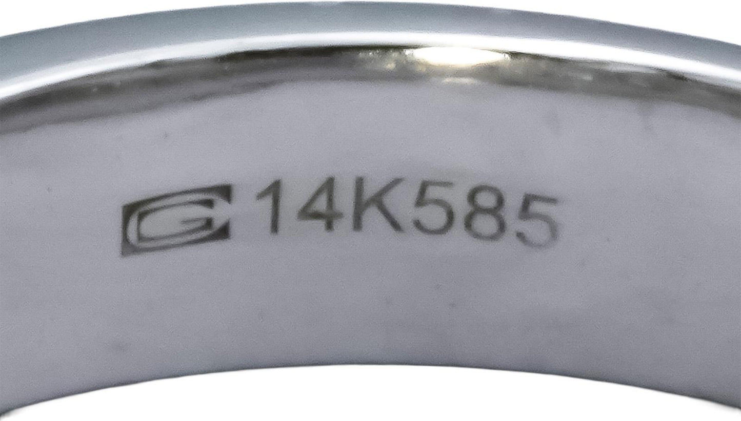 14k White Gold Round Diamond Band Ring 0.84CT Size 8