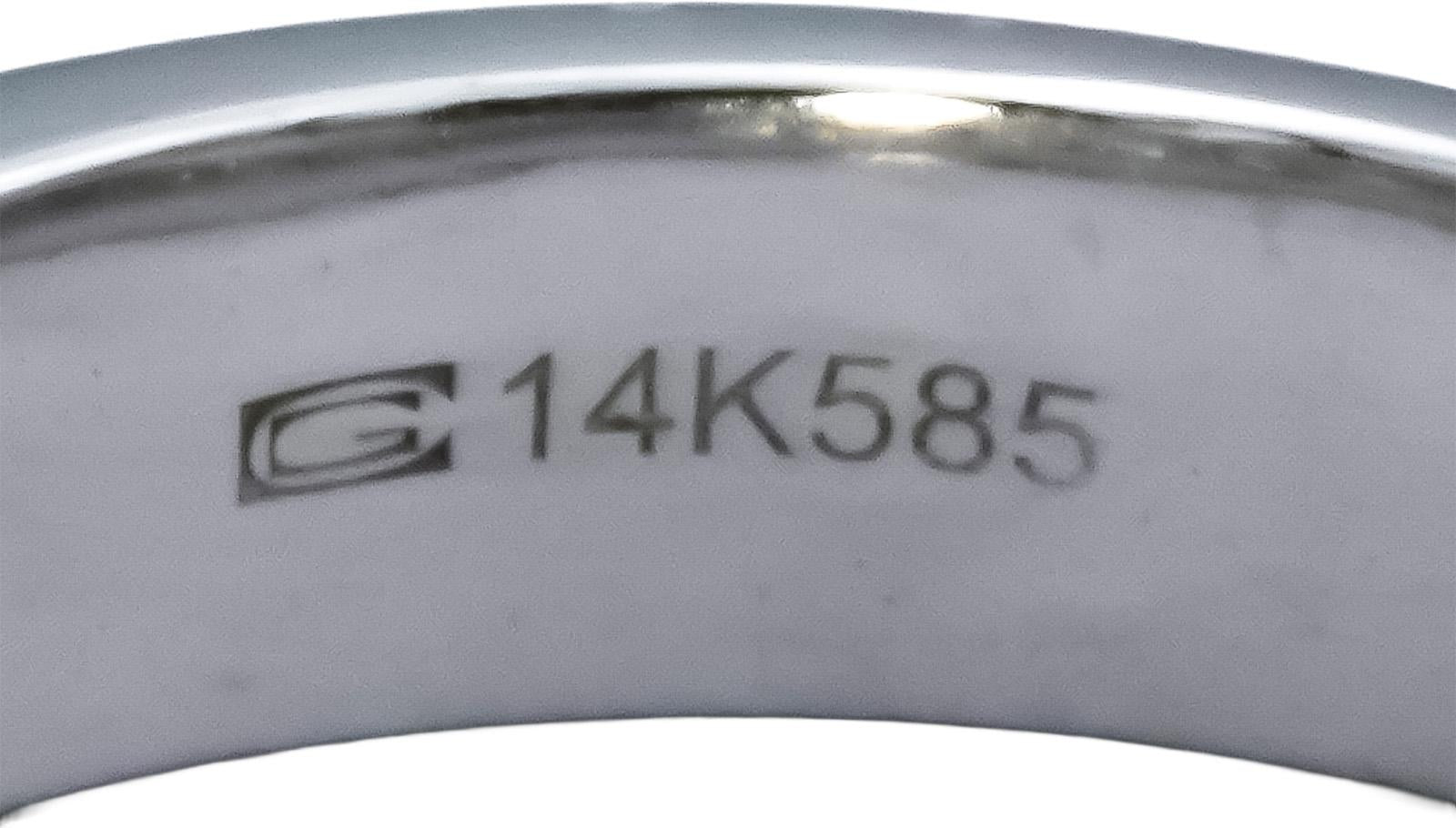 14k White Gold Round Diamond Band Ring 0.84CT Size 8
