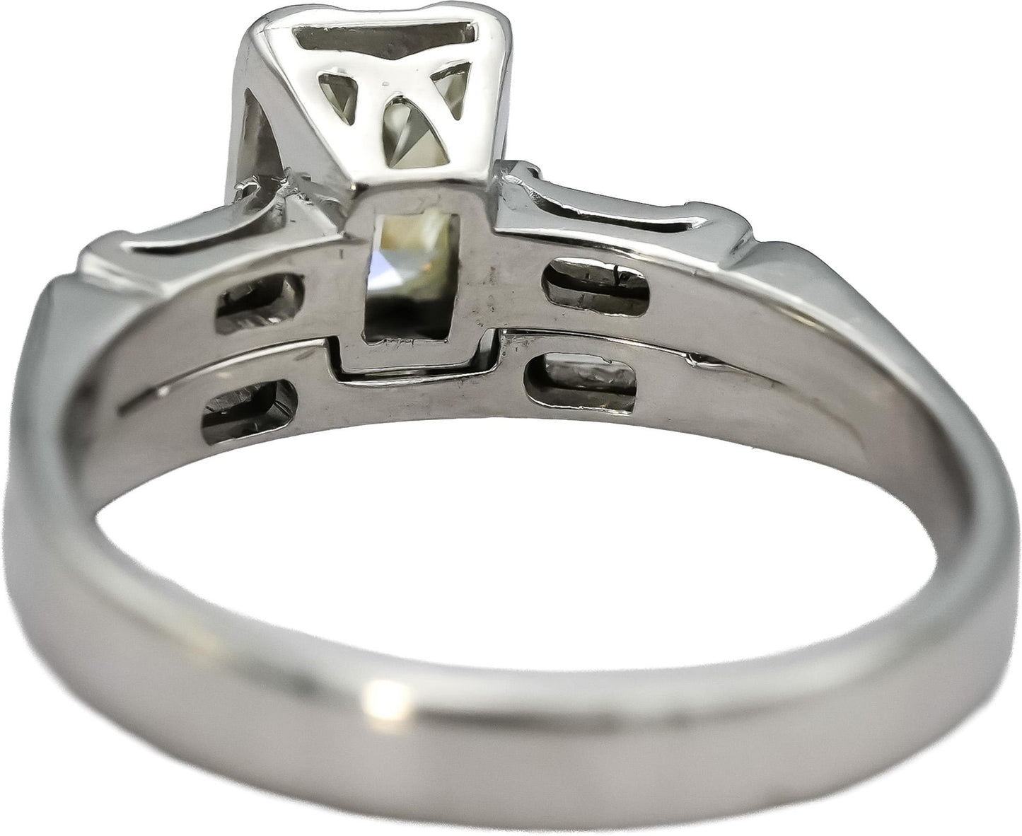 GIA 14k White Gold VS1/K Old Mine Diamond Engagement Ring 1.20CT w/ 1.0CT Center