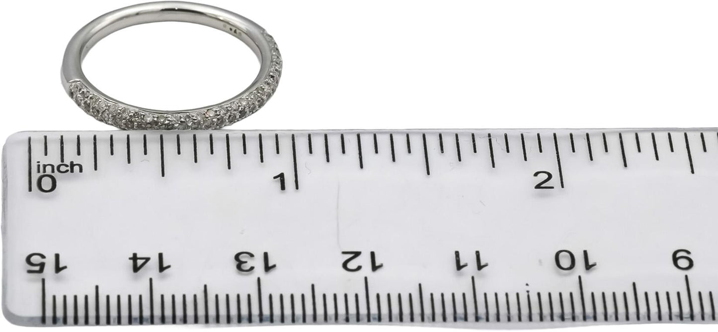 14k White Gold Round Diamond Pave Band Ring 0.40CT Size 7.25