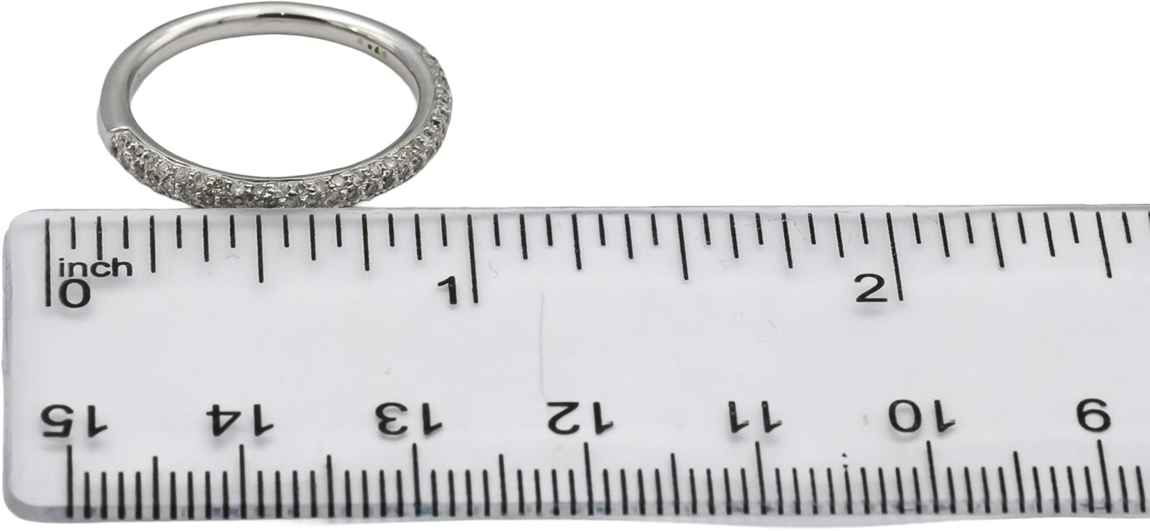 14k White Gold Round Diamond Pave Band Ring 0.40CT Size 7.25