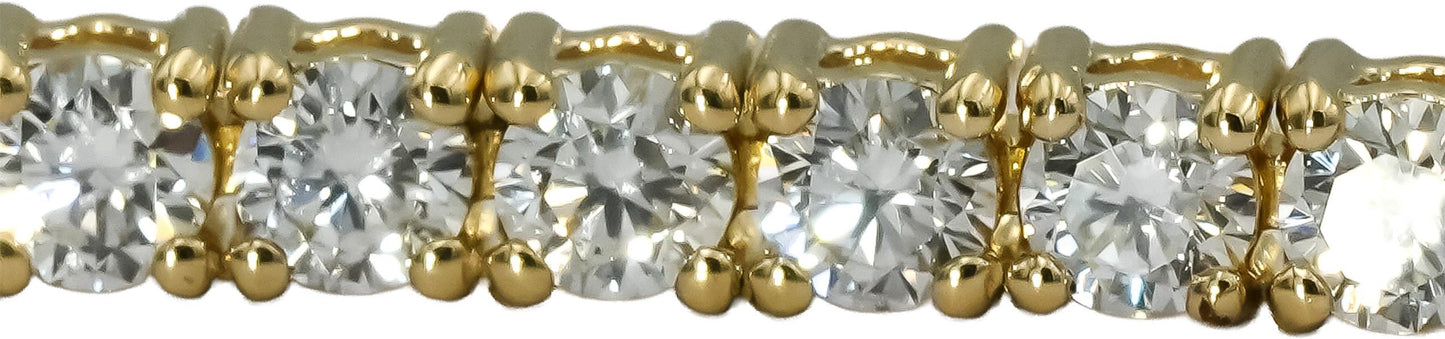 14k Yellow Gold VS Round Diamond Tennis Bracelet 4.69CT