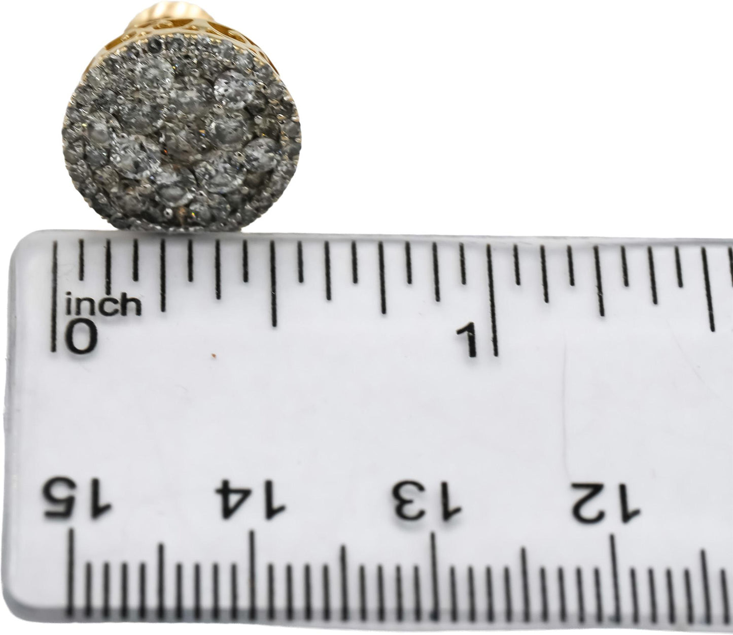 14k Yellow Gold Round Diamond Cluster Screw Back Stud Earrings 3.0CT