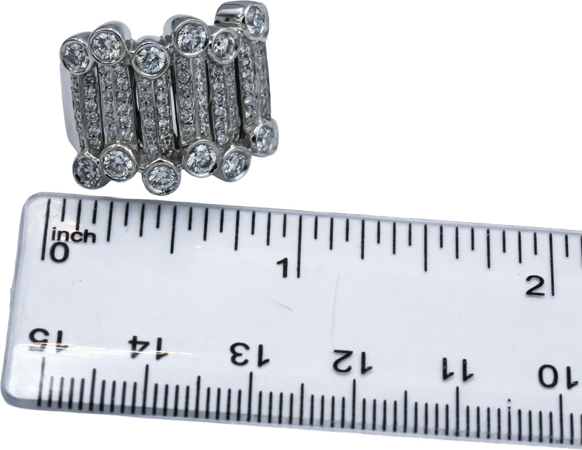 SONIA B 14k White Gold VS Round Diamond Cocktail Ring 2.0CT Size 5.25