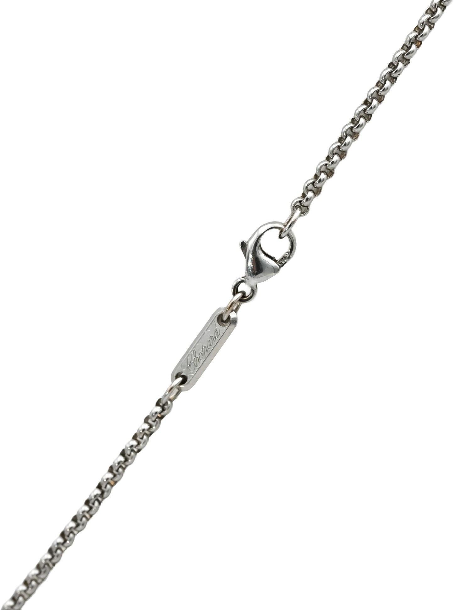 CHOPARD 18k White Gold Happy Spirit Floating Diamond Pendant Necklace