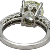10k White Gold Round Diamond Engagement Ring 3.74CT w/ 3.26CT Center Size 6.75