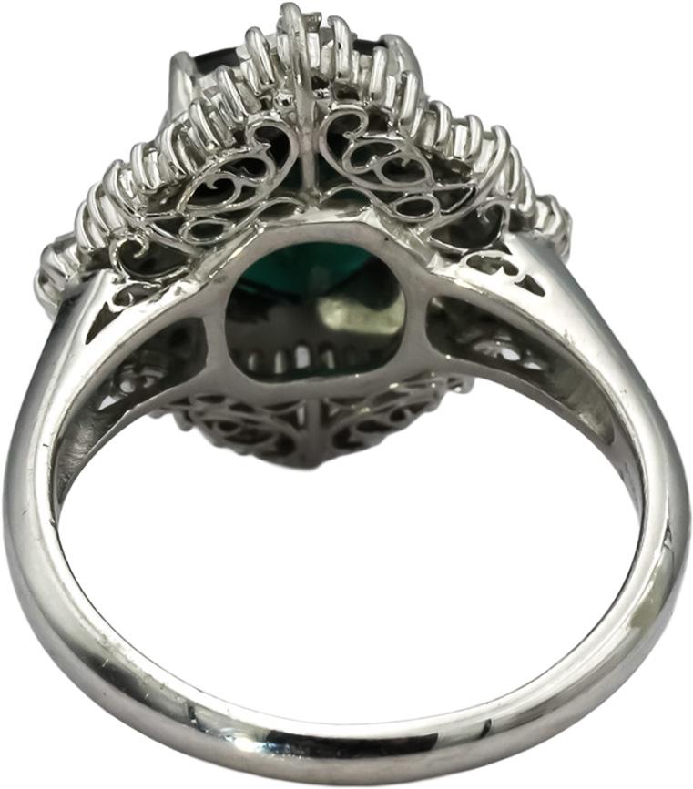 Platinum Tourmaline & VS Diamond Cocktail Ring 3.31CT Size 8