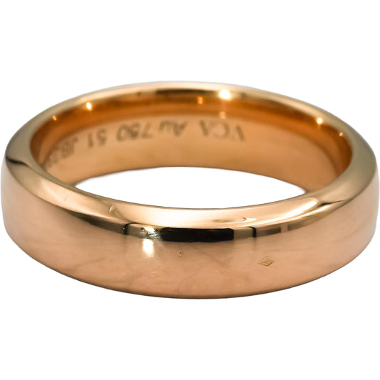 VAN CLEEF & ARPELS 18k Rose Gold Band Ring 5mm Wide Size 51 US 5.75 w/ Box