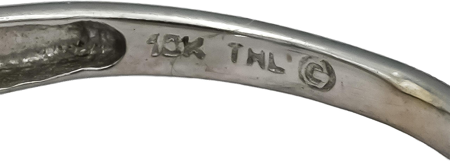10k White Gold Square and Round Tanzanite Band Ring 1.0CT Size 5.25