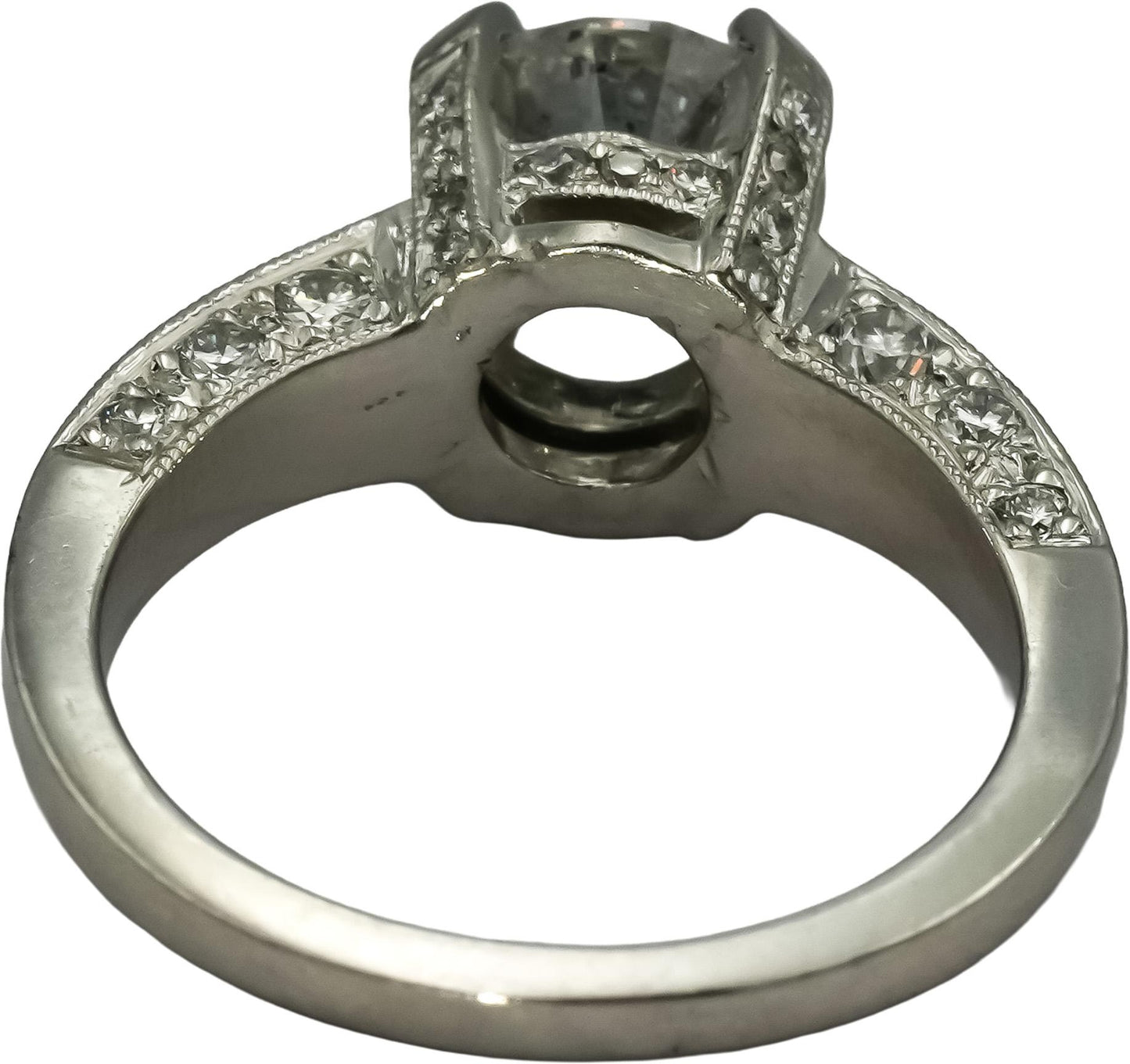 Platinum Round Diamond Engagement Ring 2.58CT w/ 2.08CT Center Size 6.5