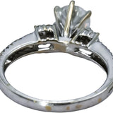 18k White Gold Round Diamond Engagement Ring 1.05CT w/ 0.80CT Center Size 5.5
