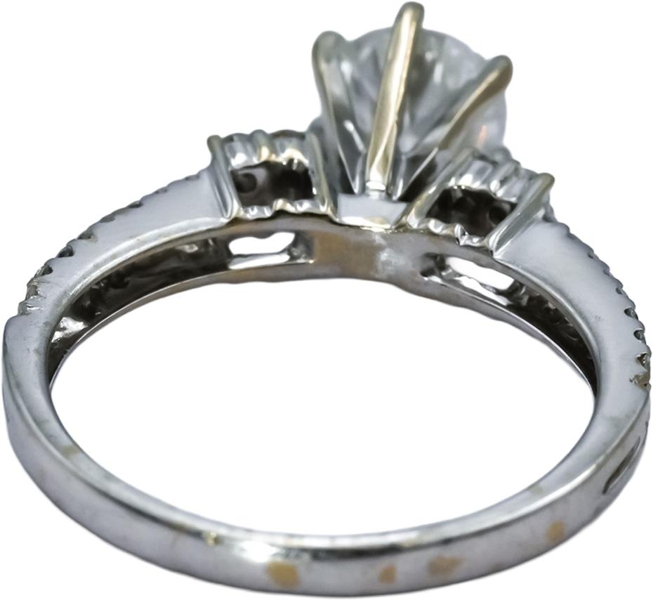 18k White Gold Round Diamond Engagement Ring 1.05CT w/ 0.80CT Center Size 5.5
