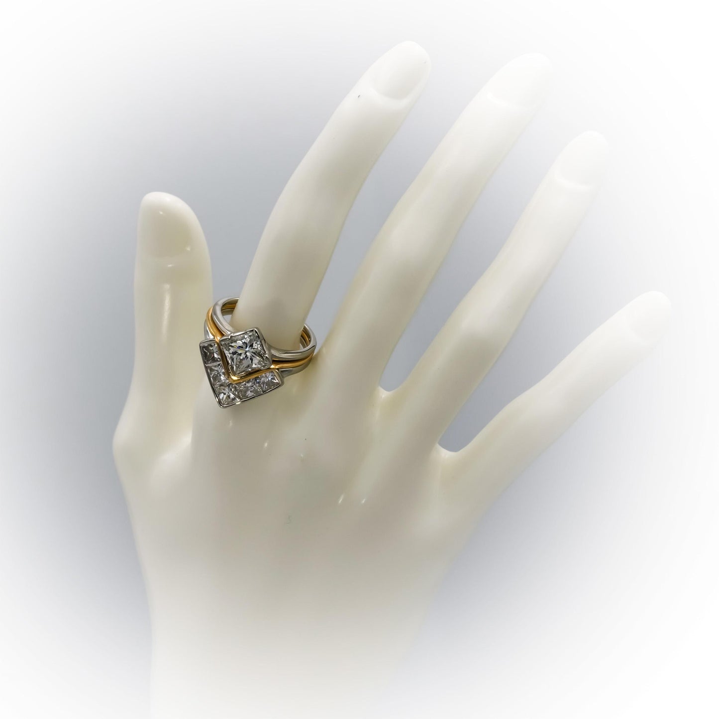 18k & 20k White Yellow Gold VS Diamond Bridal Band Engagement Ring Set 5.50CT