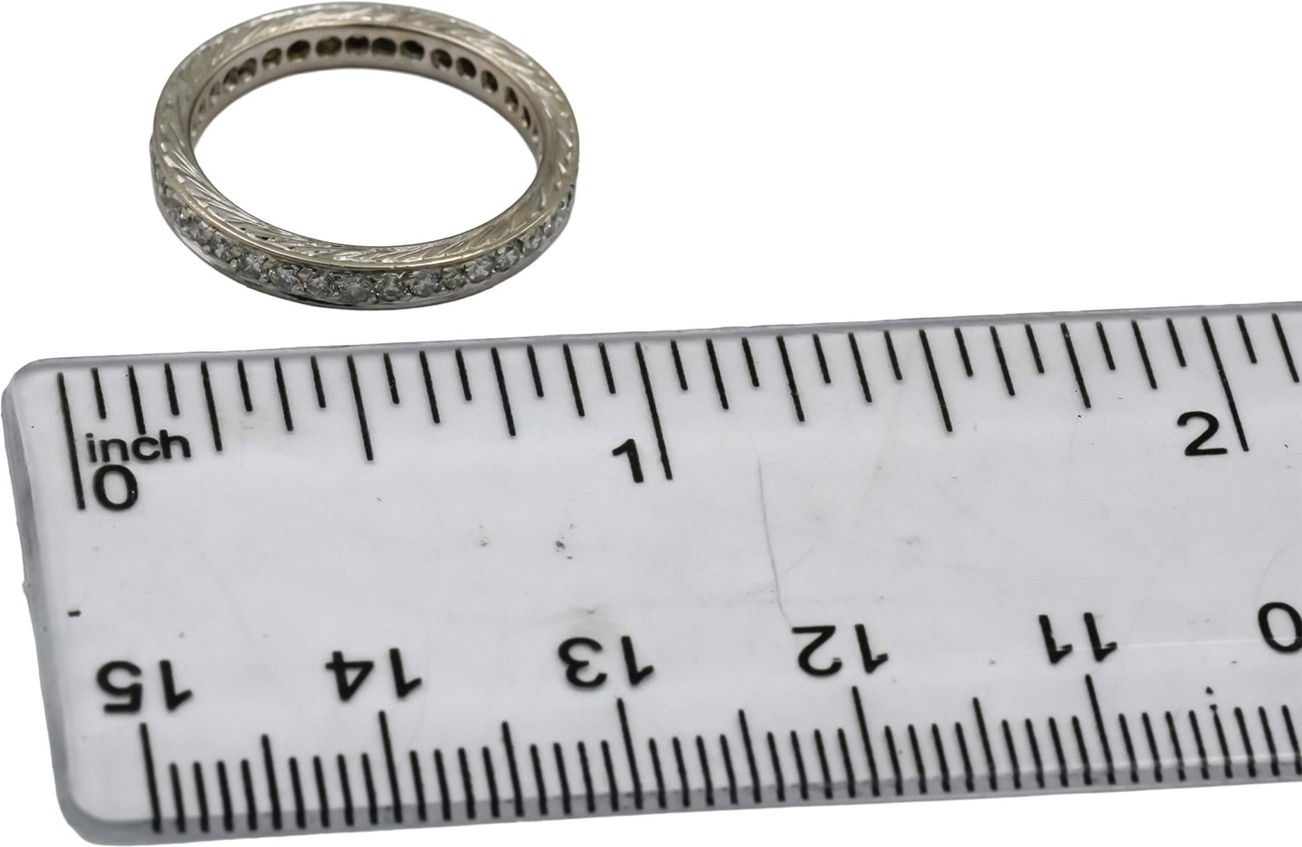 14k White Gold VS Diamond Filigree Eternity Band Ring 0.50CT Size 5