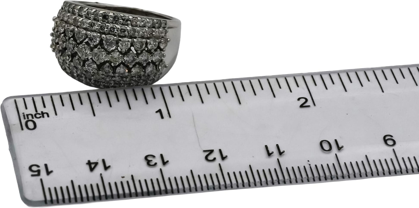 14k White Gold Round Diamond Cluster Ring 1.0CT Size 7.5