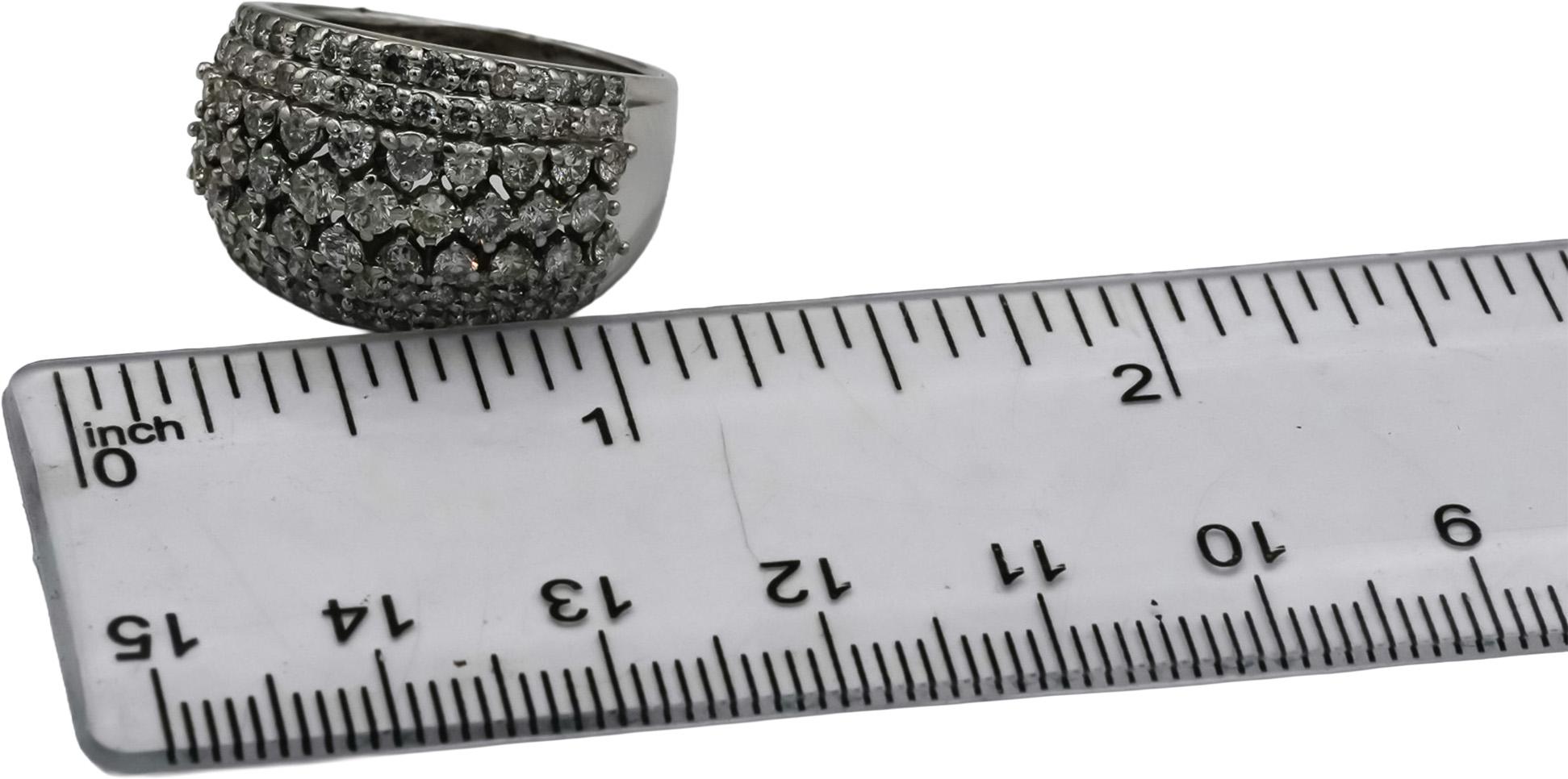 14k White Gold Round Diamond Cluster Ring 1.0CT Size 7.5
