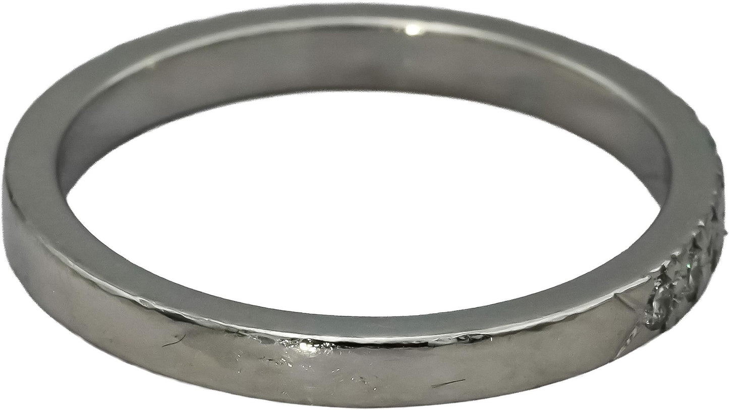 TIFFANY & CO. 950 Platinum VS Diamond Novo Band Ring 0.16CT Size 5.5 w/ Box