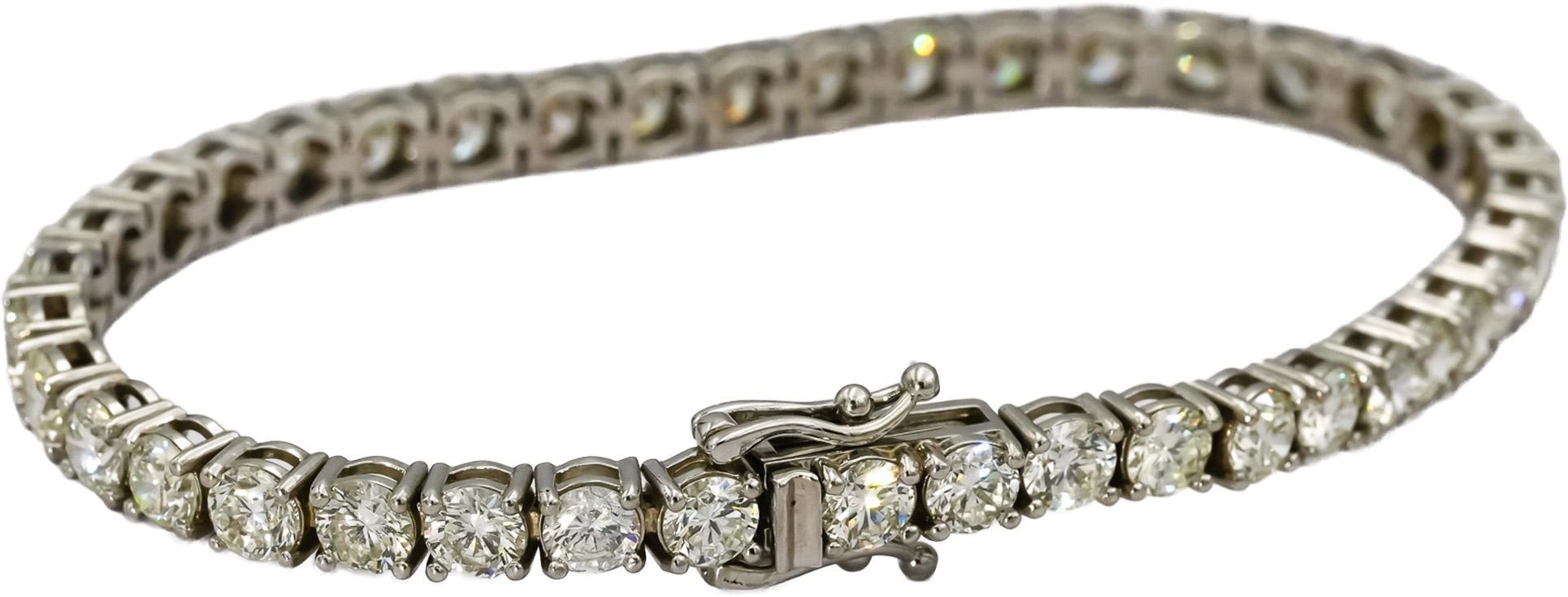 14k White Gold VS Round Diamond Tennis Bracelet 10.81CT