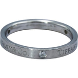 TIFFANY & CO. Platinum VS Round Diamond Band Ring 0.06CT Size 8.25
