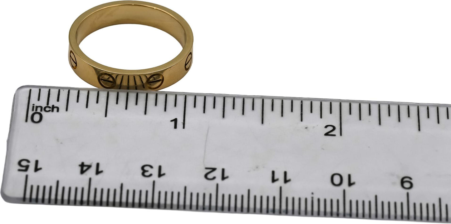 CARTIER 18k Yellow Gold Love Screw Motif Ring Size 57