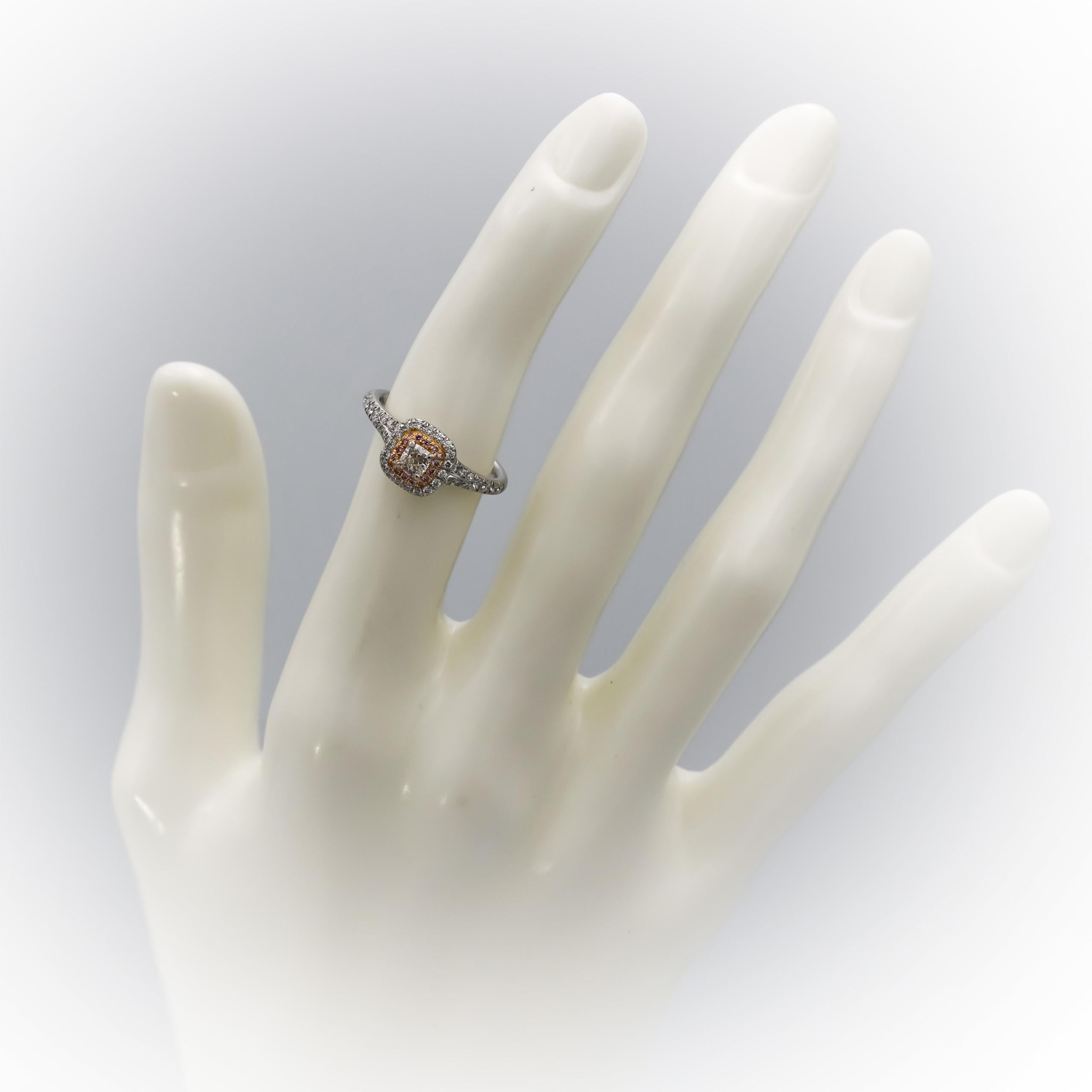 TIFFANY & CO. Platinum & 18k Gold Lucida Diamond Soleste Ring .63CT