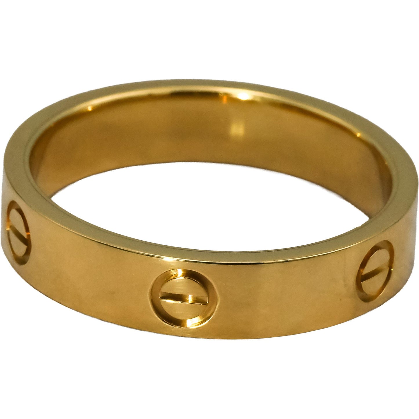 CARTIER 18k Yellow Gold Love Screw Motif 5.5mm Wide Ring Size 69