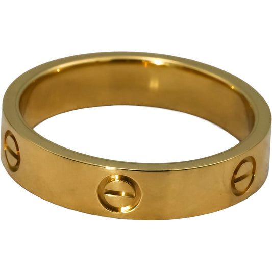 CARTIER 18k Yellow Gold Love Screw Motif 5.5mm Wide Ring Size 69