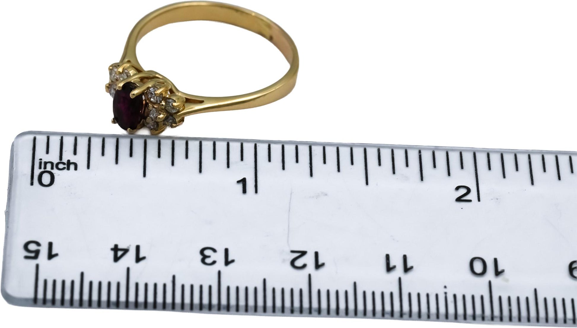 14k Yellow Gold Diamond and Ruby Cocktail Ring 0.75CT Size 8.5