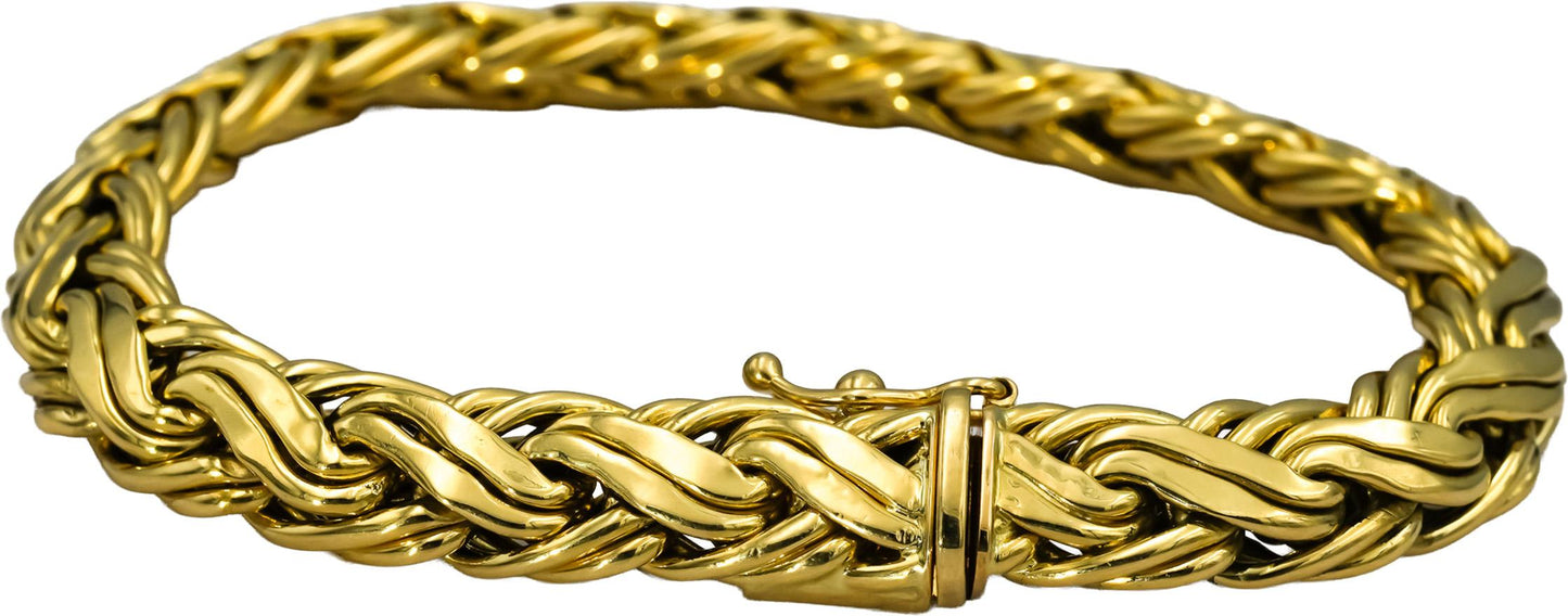 TIFFANY & CO. 18k Yellow Gold Byzantine Bracelet 9.5mm Wide