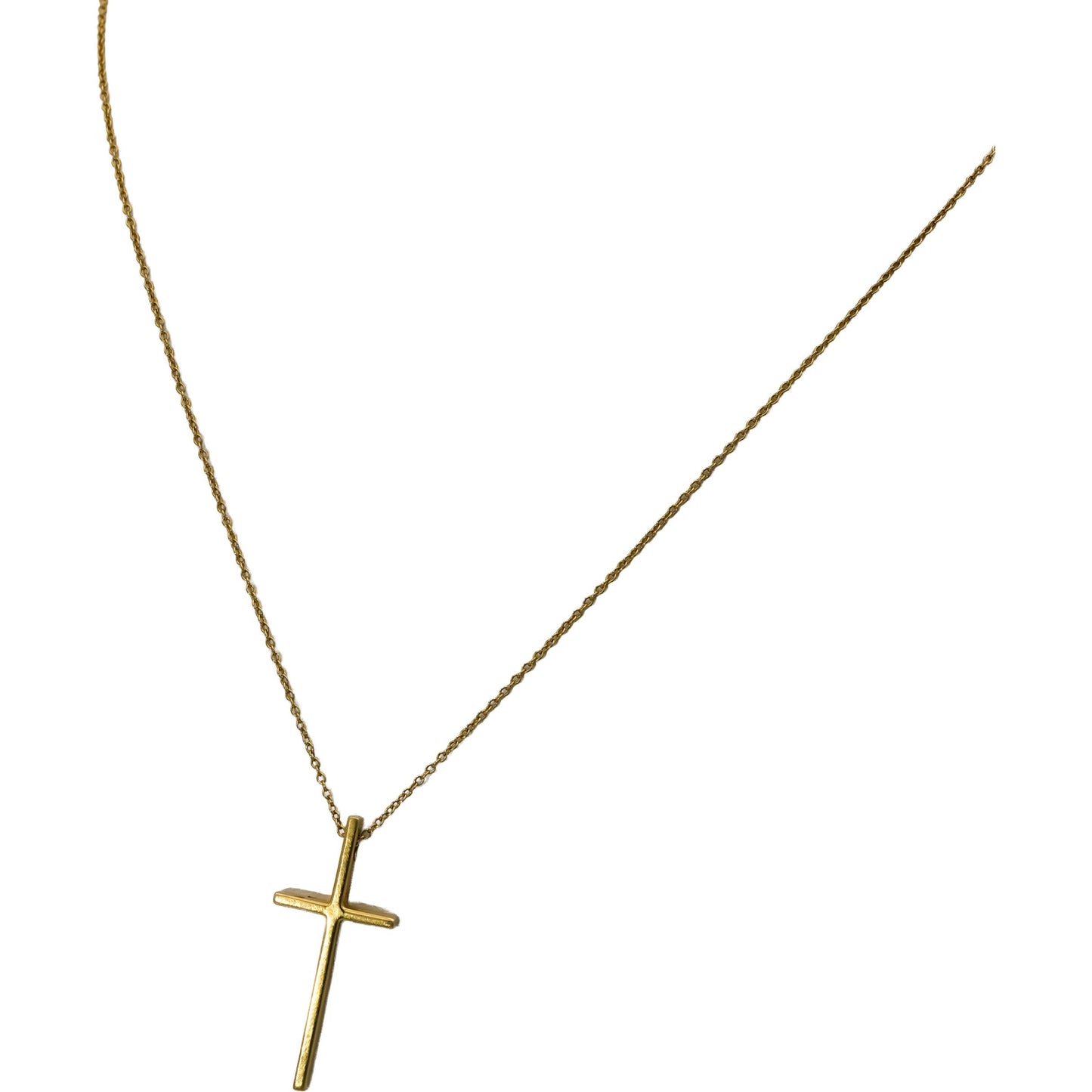TIFFANY & CO. 18k Yellow Gold Cross Crucifix Pendant Necklace