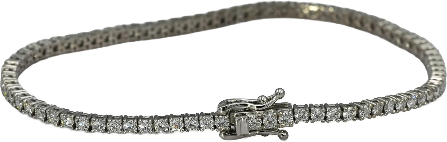 14k White Gold VS Round Diamond Tennis Bracelet 2.71CT