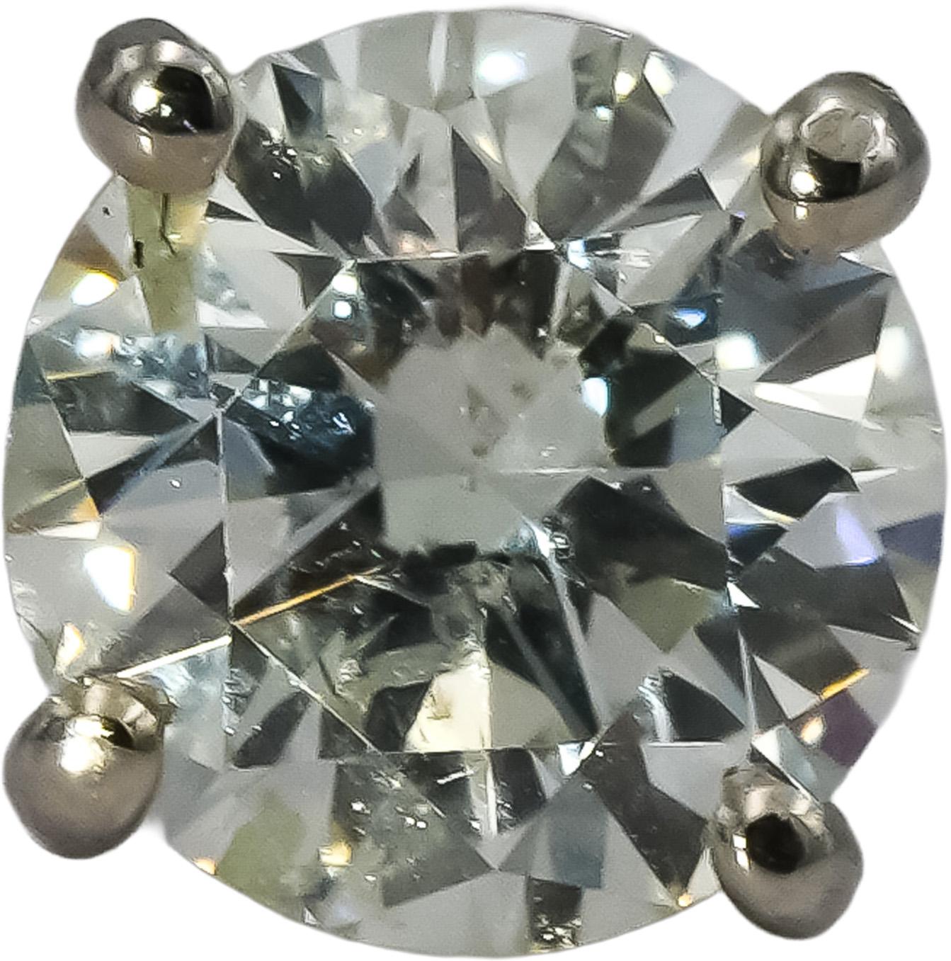 14k White Gold Round Diamond Martini Setting Stud Earrings 1.40CT