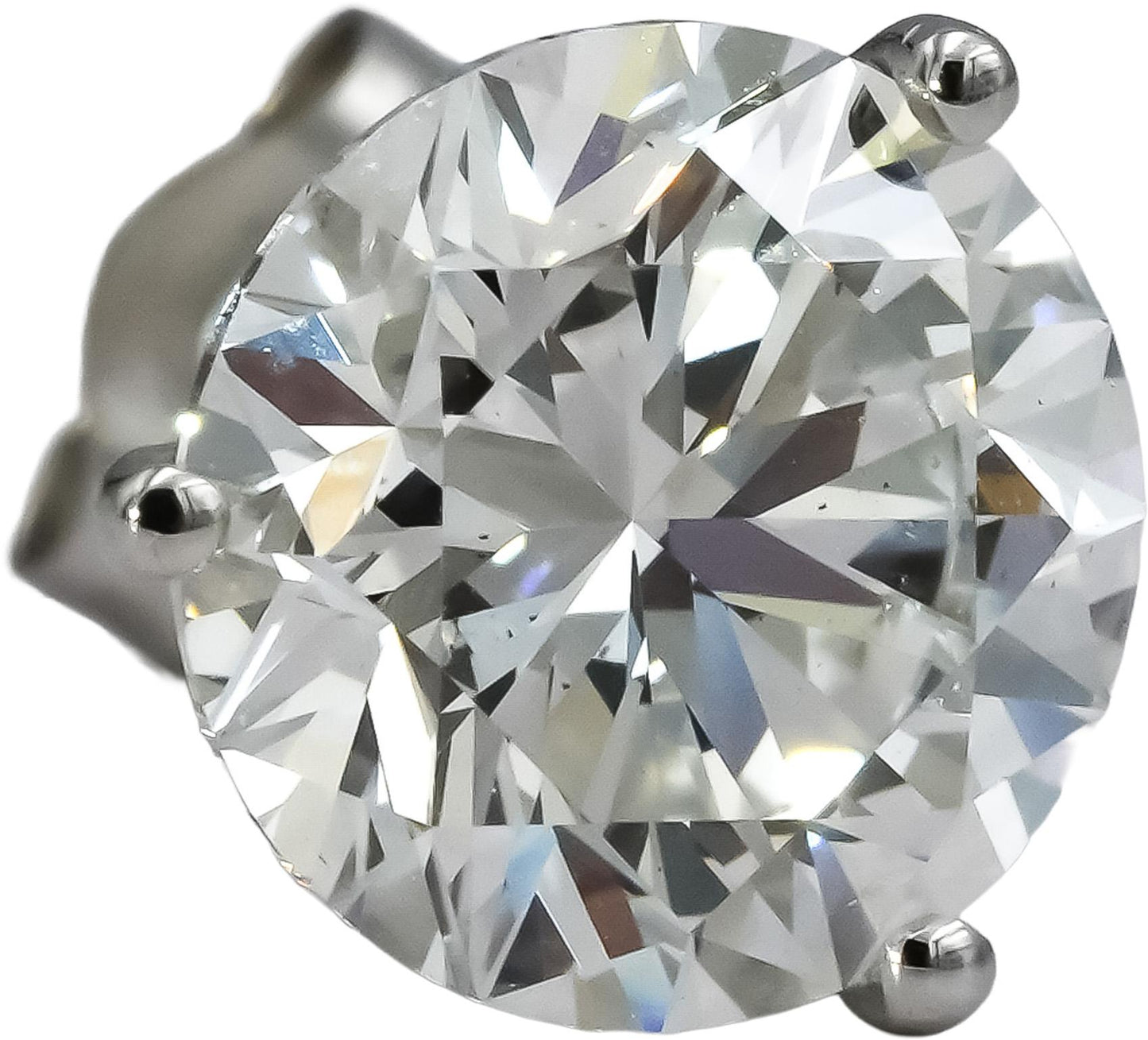 IGI Certified 14k White Gold VS2/E-F Lab-Grown Diamond Stud Earrings 4.0CT