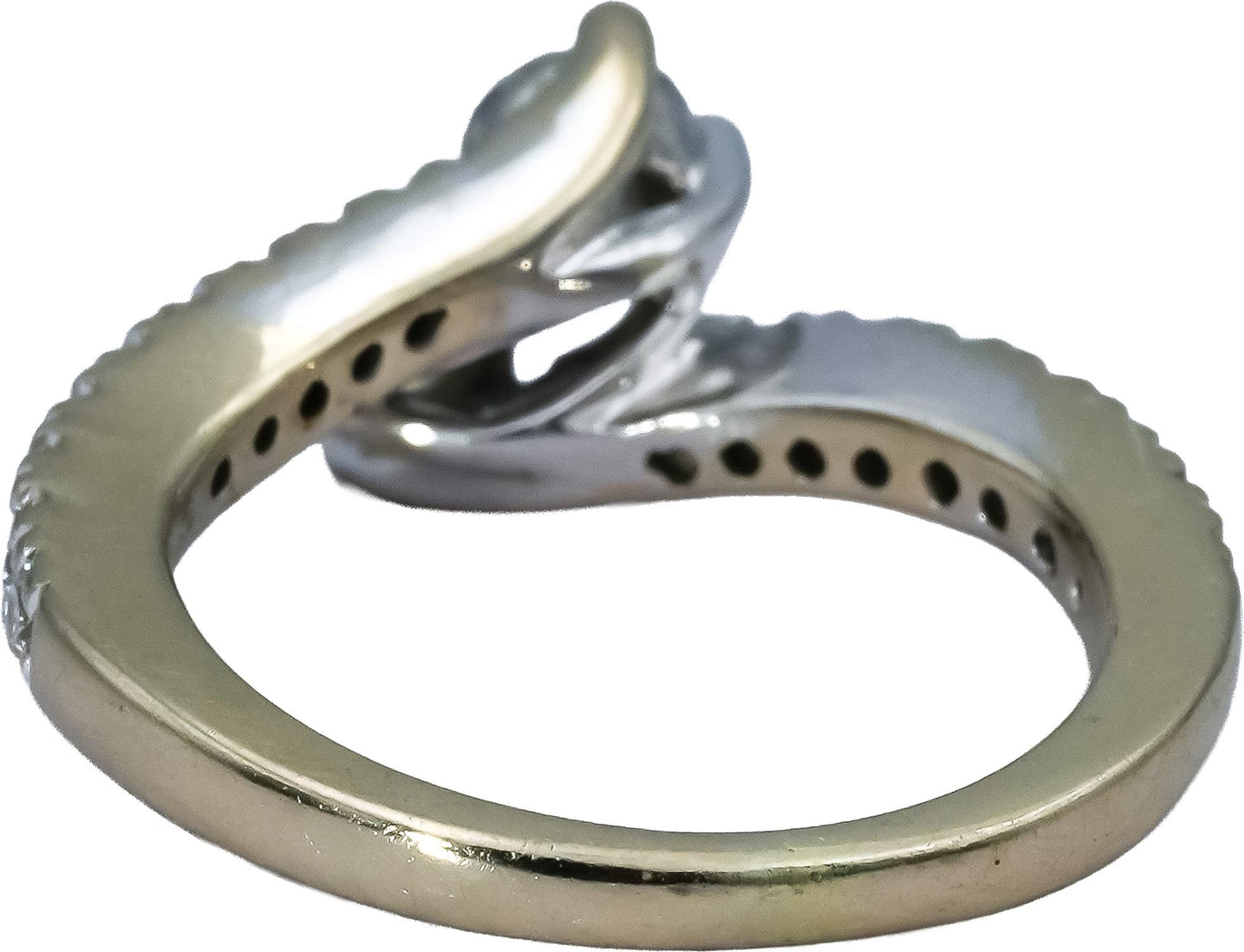 14k White Gold Round Diamond Bypass Ring 0.75CT Size 4