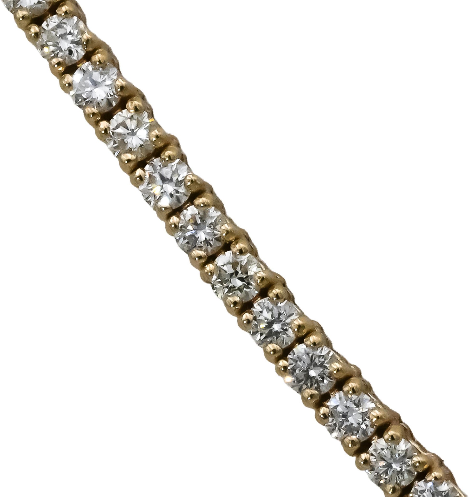 14k Yellow Gold Round Diamond Tennis Necklace 5.64CT