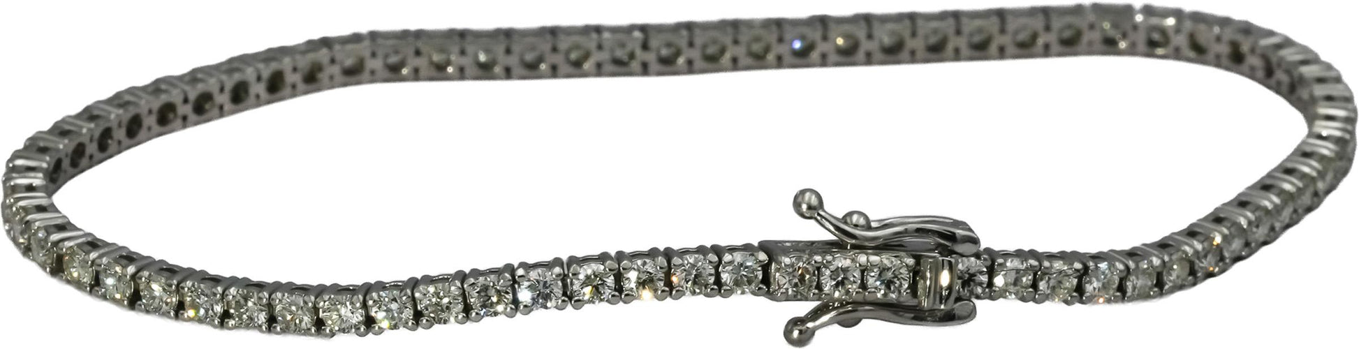 14k White Gold VS Round Diamond Tennis Bracelet 3.0CT 70 Pieces