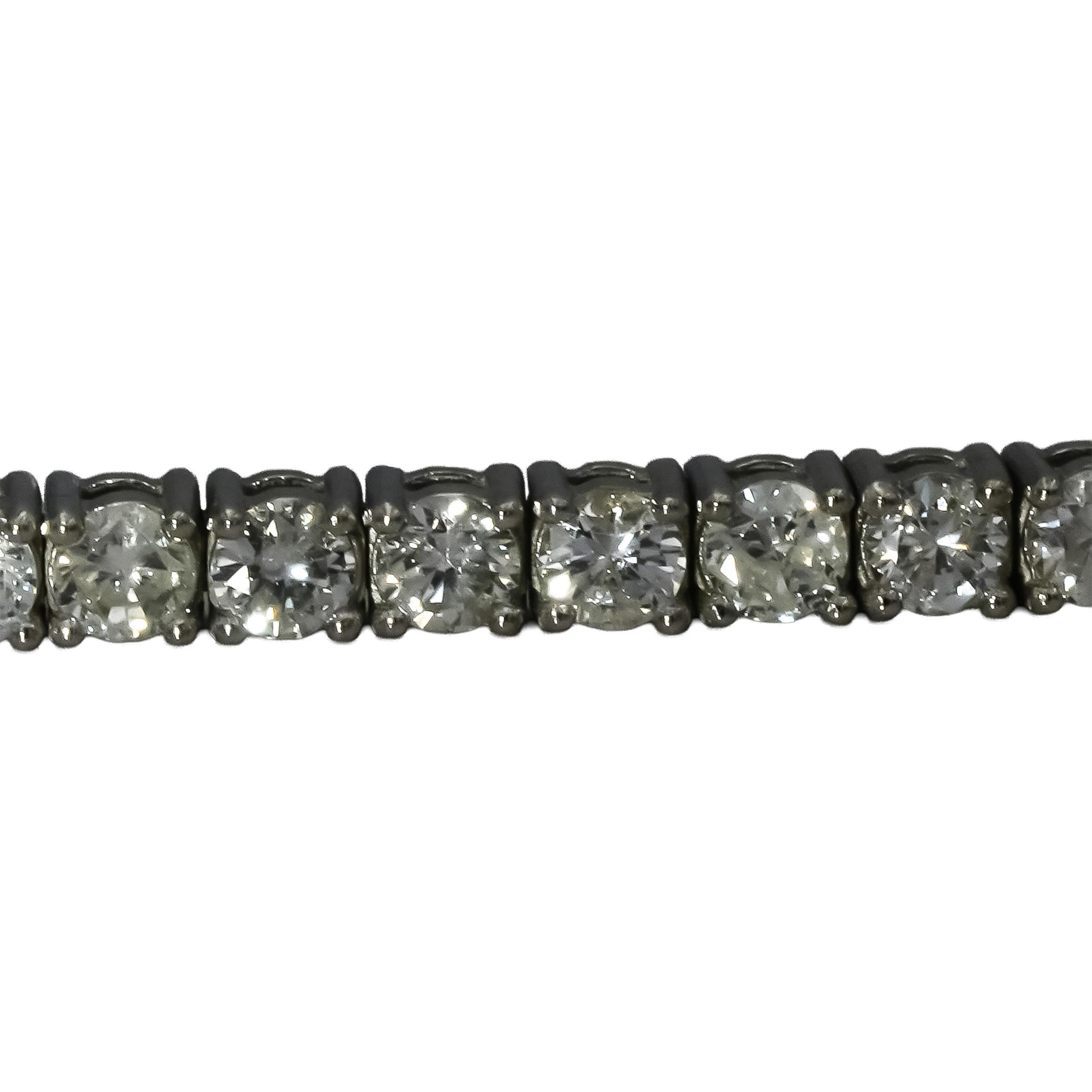 Platinum Round Cut Diamond Tennis Bracelet 3.35CT