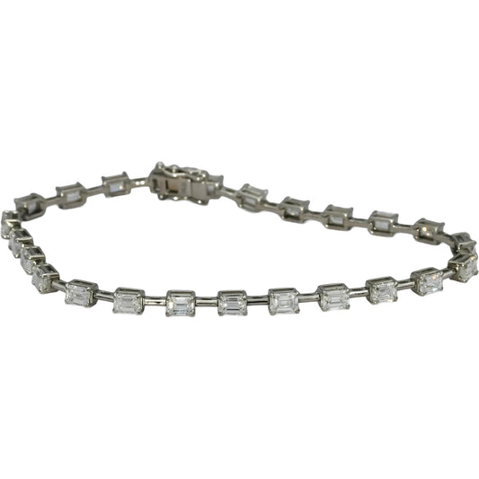 Platinum VS Emerald Cut Diamond Line Bracelet 5.46CT