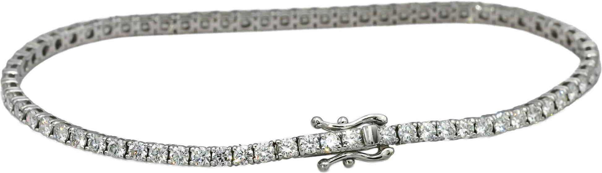 14k White Gold VS Round Natural Diamond Tennis Bracelet 3.51CT