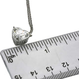 14k White Gold VS Heart Cut Lab-Grown Diamond Solitaire Pendant Necklace 2.98CT