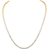 14k Yellow Gold VS Round Lab-Grown Diamond Tennis Necklace 12.82CT
