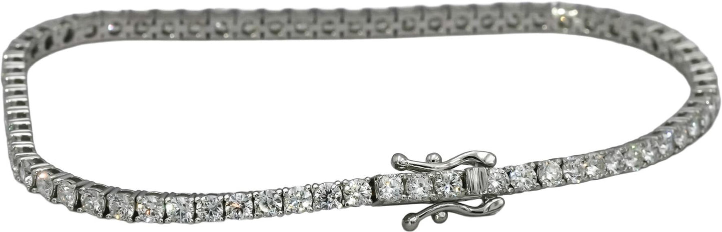 14k White Gold VS Round Natural Diamond Tennis Bracelet 3.58CT
