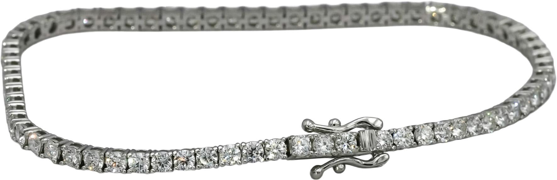 14k White Gold VS Round Natural Diamond Tennis Bracelet 3.58CT