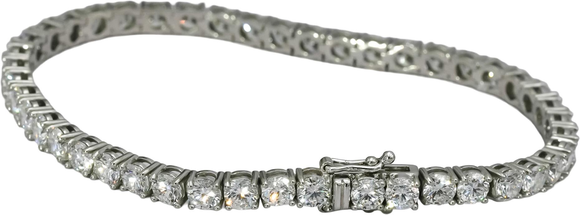 Platinum VS Round Lab-Grown Diamond Tennis Bracelet 9.54CT