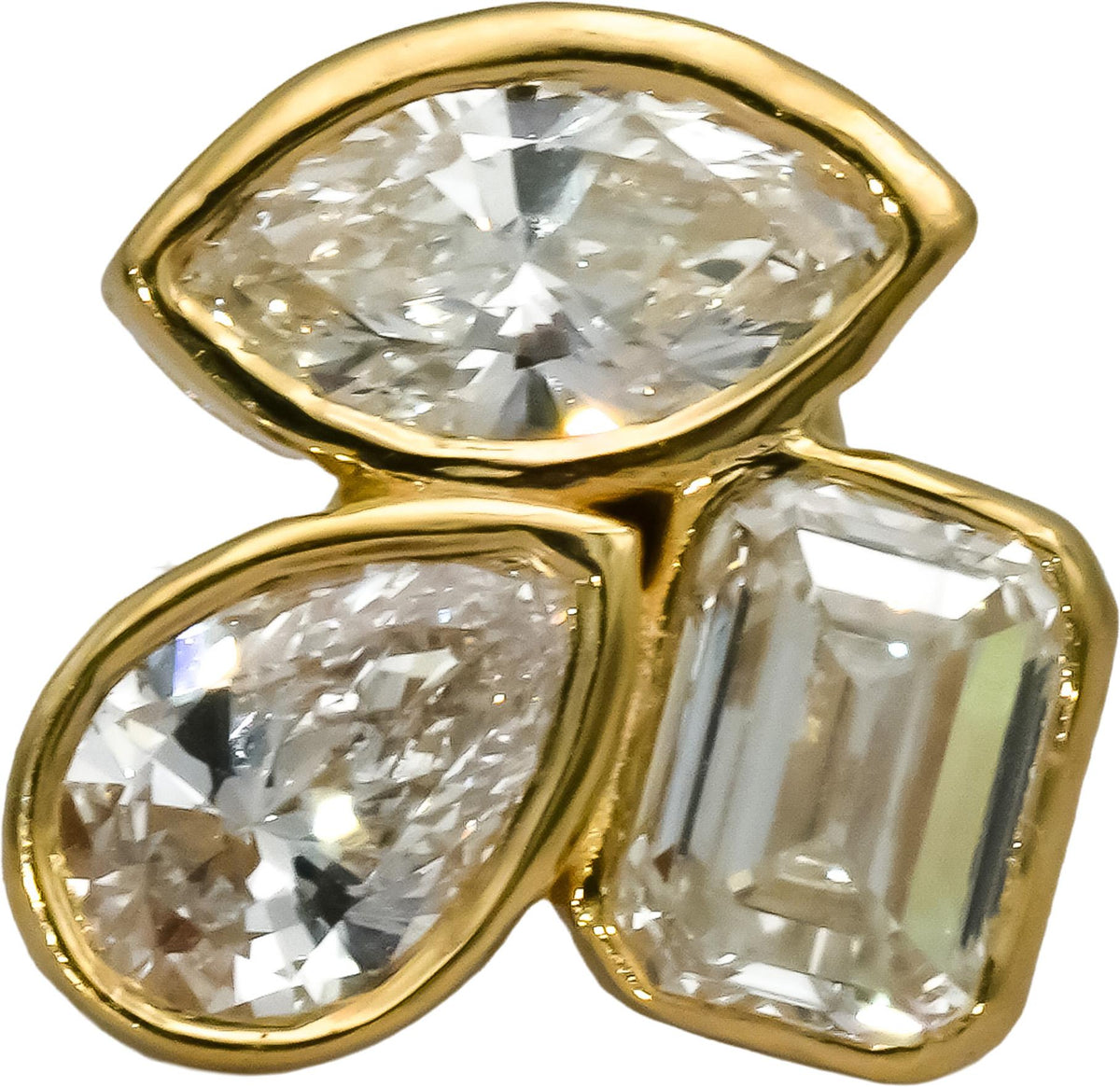14k Yellow Gold VS Mixed Cut Lab-Grown Diamond Stud Earrings 2.93CT